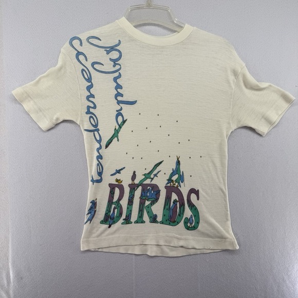 Tops - Vintage Bird Graphic T-shirt Single Stitch Cream Nature Wildlife Tee Retro 15x20